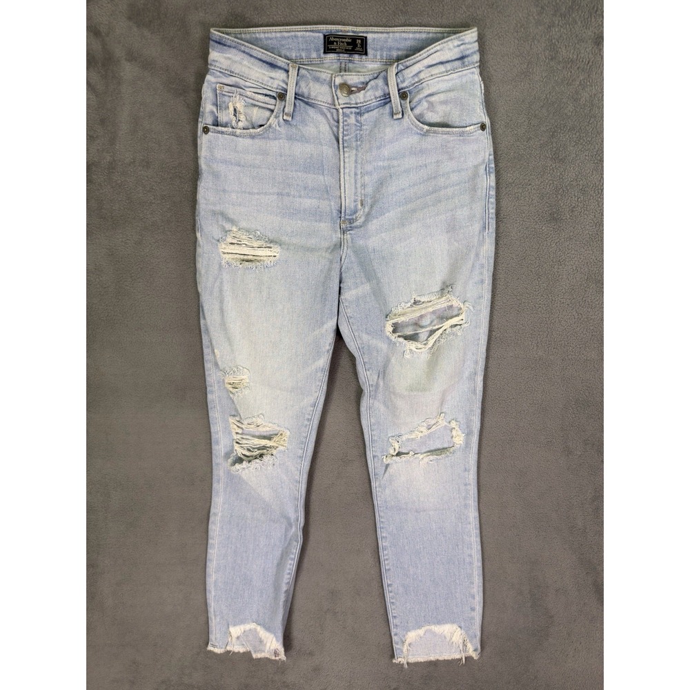 Abercrombie & Fitch Jeans Womens 26S Blue Simone Ankle High Rise Light Wash